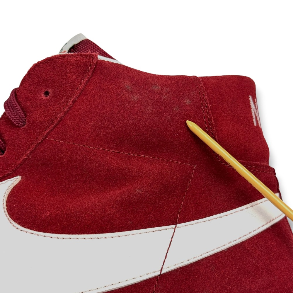Nike Blazer Mid Premium Team Red Suede Mens 14 Big Swoosh Retro Shoes 429988-603 - Picture 12 of 12
